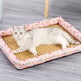 thumbnail image 5 of Stylish Dog Bed Mat, Summer Pet Cooler Cat Ice Cushion, Rattan Cool Mat Dog Kennel, Pet Sleeping Mat for Small to XXX-Large Dogs, Grey Rabbit Pattern - L(23.62"x17.71"x1.1"), 5 of 6