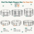 thumbnail image 3 of WLLJOY Dog Playpen, 32 Inch 8 Panels Heavy Duty Metal Pet Fence for Indoor/Outdoor, Large Dog Exercise Pen for RV Camping/Yard/Garden, Black, 3 of 10