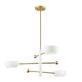 thumbnail image 4 of Meridian M100143MBKNB 3-Light Chandelier in Matte Black and Natural Brass, 4 of 7