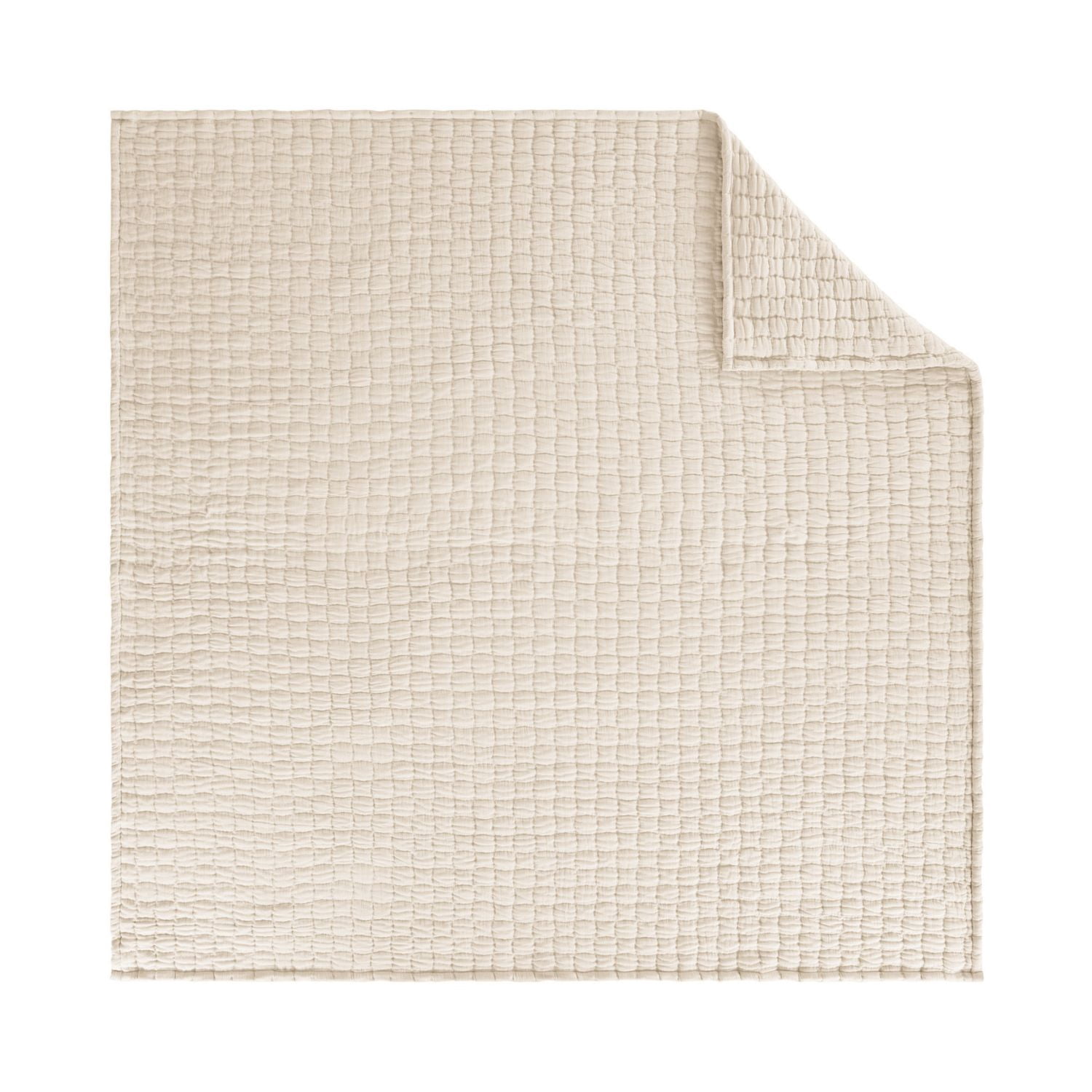 Mainstays Check Matelasse Quilt, Beige, Full/Queen