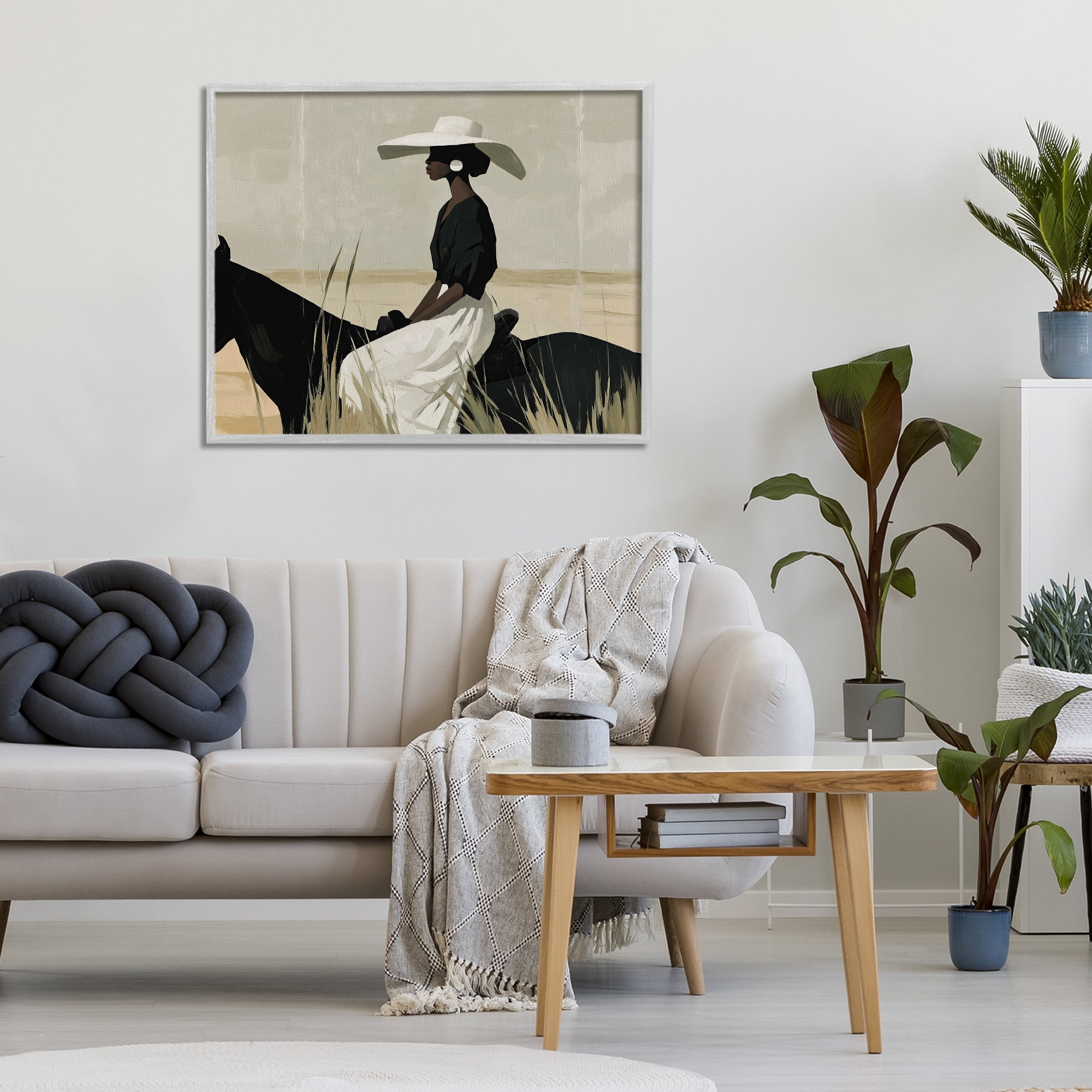 Stupell Industries Equestrian Elegance Silhouette Gray Framed Giclee Art, design by Svetlana Aleynikova