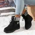 thumbnail image 6 of Women's Winter Boots Fur Lined Outdoor Anti-Slip Ankle Combat Boots Warm Lace Up Casual Booties Work Winter Shoes Women (Black,40), 6 of 9