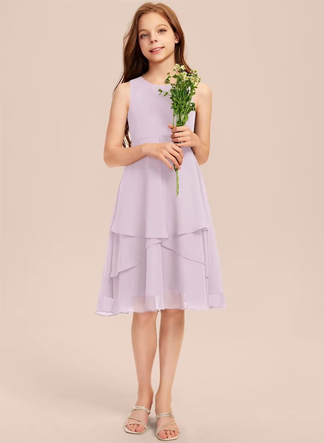 knee length junior bridesmaid dresses Knee Length Junior Bridesmaid Dresses Champagne A-line Square Knee-length  Lace Tulle Junior Bridesmaid Dress