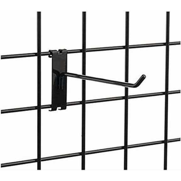 Only Hangers Gridwall Hooks 12" Length Black Gridwall Peg Hooks (Pack of 25) (12 Inch)