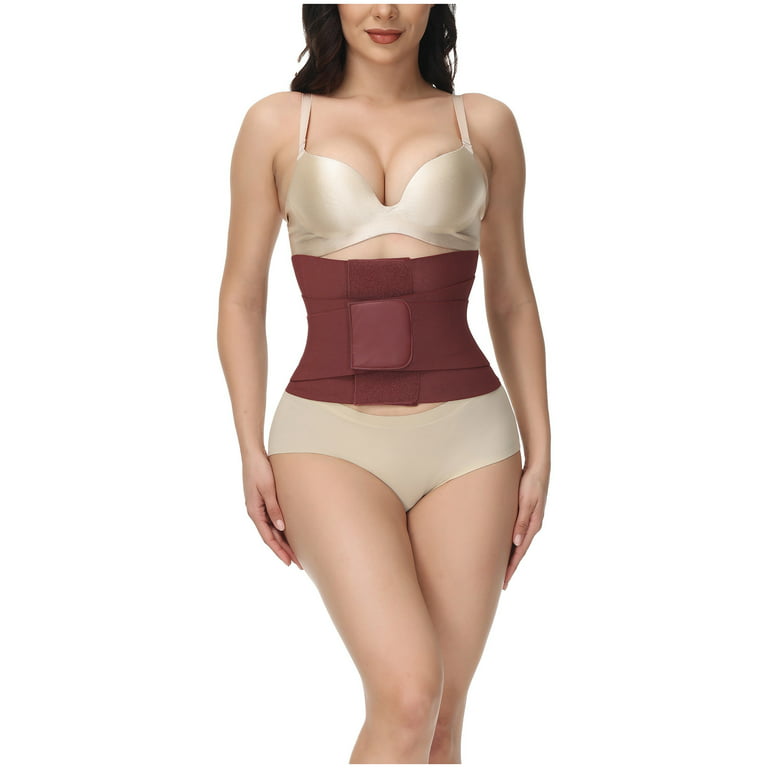 Herrnalise Firm Shapewear for Women Tummy Control Ladies Shrink Belly Sweat  Sports Fitness Lose Weight Slimming Down Body Shaping Girdle Belt Burgundy  