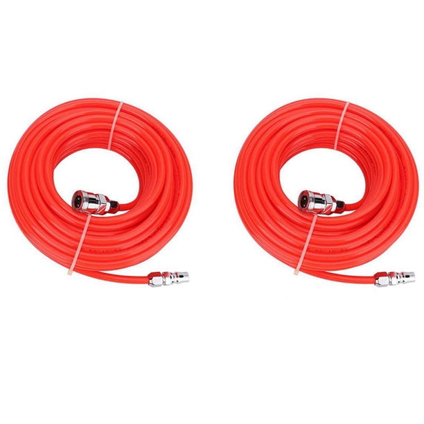 2X Manguera de Compresor de Tubo de Aire Neumático de 20 M con Conector Macho / Hembra Tubo Recto de 5X8 mm Tubo Flexible de Alta Presión