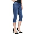 thumbnail image 4 of 2Luver, Women's, Stretchy 5 Pocket Skinny Capri Jeans, Denim Medium, 9, 4 of 4