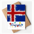 thumbnail image 1 of Resumen de patron de la bandera de Islandia Sobre de la Carta de felicitación de la tarjeta de matrimonio, 1 of 4