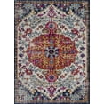 thumbnail image 2 of BoutiqueRugs Simsbury Oriental Medallion Area Rug - Farmhouse Traditional Floral Carpet for Living Room - Navy, Fuchsia, Gray - 6'7" Square, 2 of 10