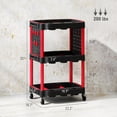 thumbnail image 3 of HOMCOM 3-Tier Rolling Tool Cart with Wheels, Plastic Utility Cart, Black, 3 of 8