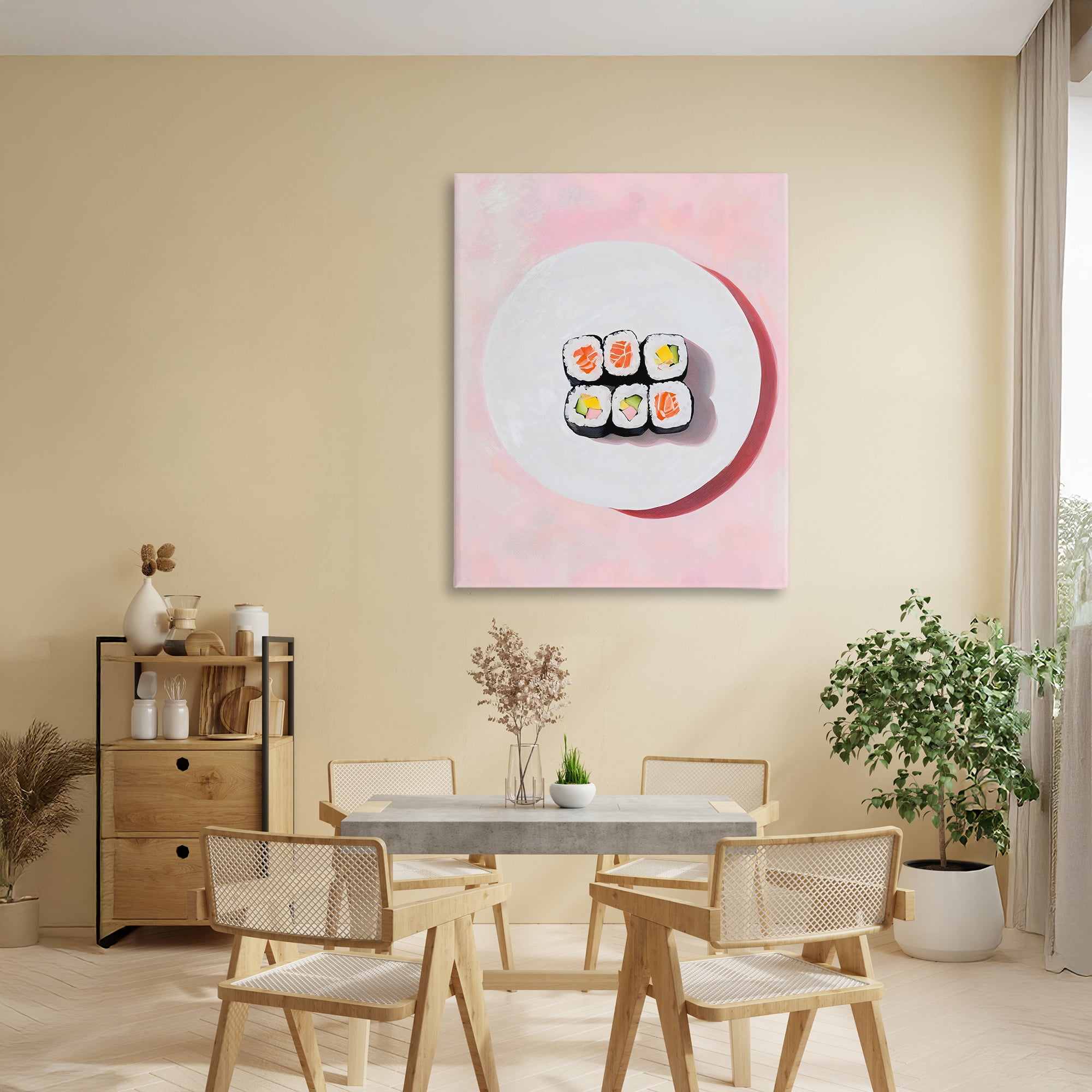 Stupell Industries Sushi Rolls on Plate Canvas Wall Art, design by The Prints Vibe