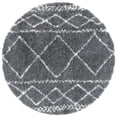 thumbnail image 4 of SAFAVIEH Pro Lux Marie Geometric Shag Area Rug, Dark Grey/Ivory, 6'7" x 6'7" Square, 4 of 9