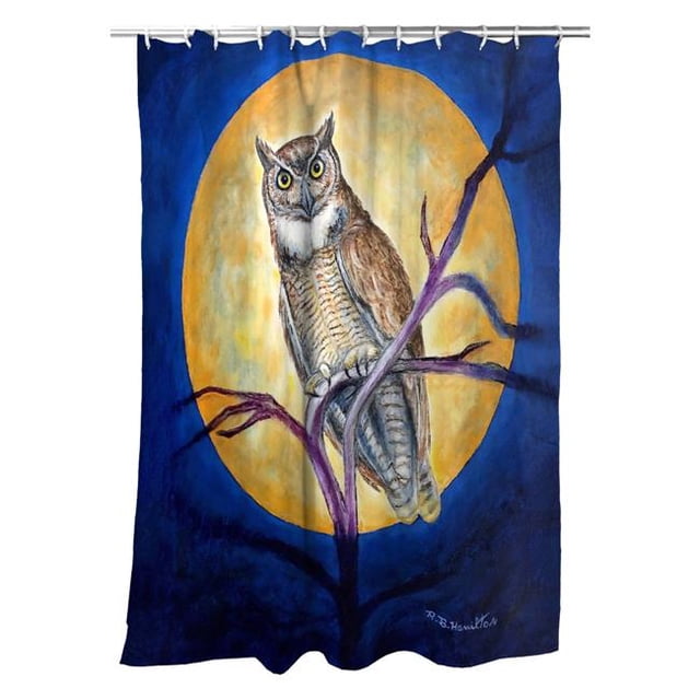 Betsydrake SH1172 71 x 74 Po Hibou dans le Rideau de Douche de Lune