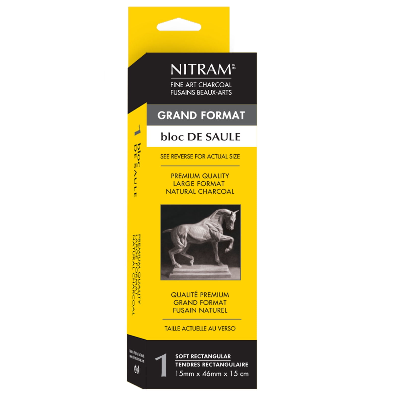 Nitram Beaux Arts Fusains Extra Soft Charcoal, Bloc de Saule