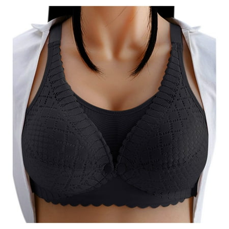 

Intimates Women Nursing Pregnant Maternity Bra Underwear Breastfeeding With Front Buckle Nylon blend no underwire sports bra Black