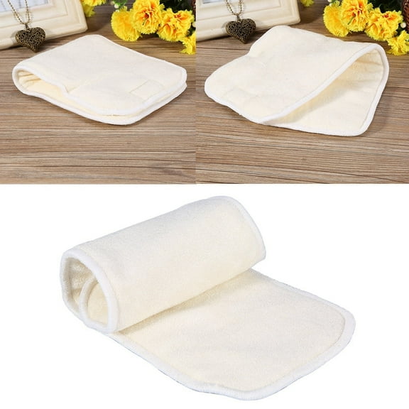 Higoodz 1Pcs 4Layers Bamboo  Adult Incontinence Cloth Nappy Liner Diaper Insert Pad