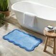 thumbnail image 2 of Mainstays by Becky G. & Alejandra 100% Cotton Scallop Bath Rug, Blue Eyes, 20" x 34", 2 of 11