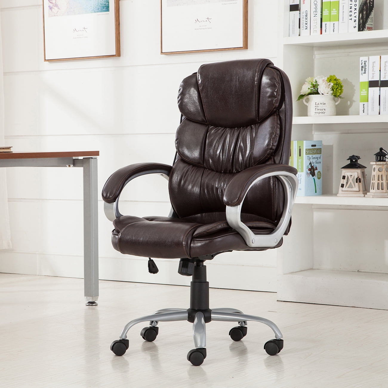 Belleze Executive Office Chair Ergonomic Padded Armrest Computer Belleze Executive Office Chair Ergonomic Padded Armrest Computer Desk Mocha Com