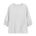 thumbnail image 4 of Kezqiaxn Plus Size Shirts for Women Fashion Ruffle Half Sleeve Crew Neck Dressy Summer Tops Business Work Blouses, 4 of 7