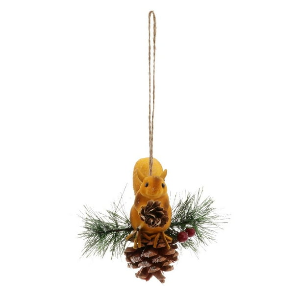 Adorno navideño colgante de espuma con forma de ardilla para puerta, pared, árbol, decoración - Marrón, como Amarillo