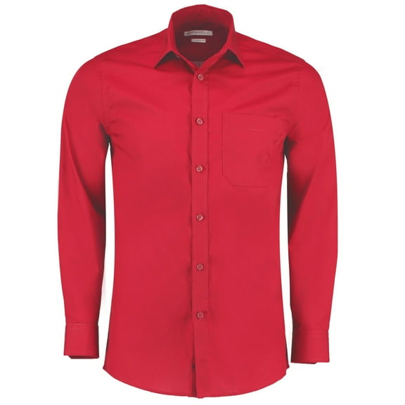 Kustom Kit Mens Poplin Tailored Long-Sleeved Formal Shirt