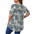 thumbnail image 3 of VERABENDI Women’s Plus Size Tunic Tops Summer Short Sleeved Henry Shirts Casual Floral Blouses,M-4XL, 3 of 4