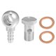 thumbnail image 1 of 16 mm ID 10 mm OD M16x1.5 Banjo Bolt Manguera Barb Accesorios Universal Banjo Fitting Línea de combustible con arandela de tornillo para motocicleta tono plateado - Paquete de 4, 1 of 1