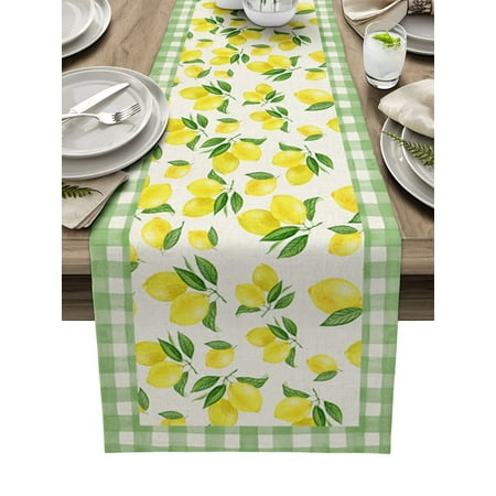 

Blue And White Porcelain Texture Map Lemon Table Runner Wedding Dining Table Cover Cloth Placemat Napkin Home Kitchen Decor