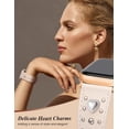 thumbnail image 3 of Wearlizer Leather Band Compatible with Apple Watch Band for Women 38/40/41/42/44/45/46/49mm, Studded Heart Charm Designer Strap, Dressy Slim iWatch Band for Series 11/10/9/8/7/6/5/4/SE/Ultra, 3 of 6