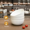 thumbnail image 5 of WishDeco Cereal Bowls Set of 4, White Ceramic Soup Bowls 20 oz, Porcelain Breakfast Bowls 6 Inch, For Dessert, Oatmeal, Noodle, Rice, Microwave Dishwasher Safe, 5 of 10