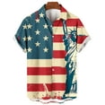 thumbnail image 4 of ALLLIST Short Sleeve Mens Collared Independence Day Printed T-Shirts Button Casual Mens Shirts, 4 of 4