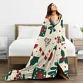 thumbnail image 3 of LNWH Retro Happy Christmas Background Pattern Throw Blanket, Flannel Sofa Blankets for All Seasons, 40"x30", 3 of 8
