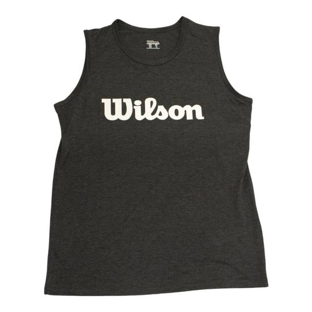 Playera Wilson para Hombre con Cuello Redondo sin Mangas con Wilson en el Pecho Negro Talla G