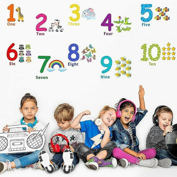 CZY Number Wall Charts Preschool Classroom Kids Playroom Decor Educational Stickers