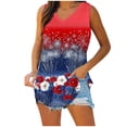 thumbnail image 3 of Women's 4Th of July Patriotic American Flag Print Tank Top, V Neck Sleeveless Casual Top, 3 of 5