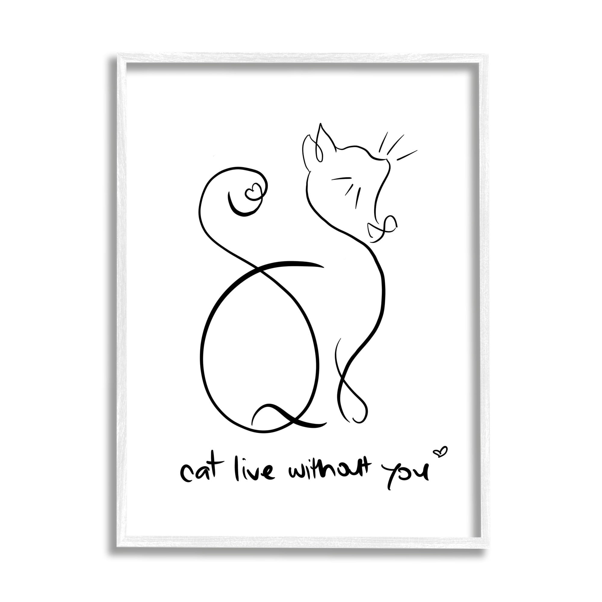 Stupell Industries Cat Live Without You Phrase Feline Pet Pun, 11 x 14, Design by Anna Quach