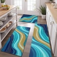 thumbnail image 2 of Dark Blue Marble Gold Line Pattern Kitchen Rugs Sets Of 3,Kitchen Runner Rugs Non Skid Washable,Decorative Kitchen Floor Mats for Kitchen,Sink,Laundry,17"x30"+ 17"x47" + 17"x59", 2 of 6
