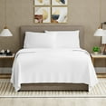 thumbnail image 3 of Color Sense Soft Finish Microfiber Percale Twin-XL Bed Sheet Set – 3-Piece Lightweight, Wrinkle-Resistant, Quick-Dry, Snow White, 3 of 9