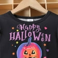 thumbnail image 5 of shoper Girls Halloween Tutu Dress Long Sleeve Ruffled Bat Print Mesh Skirt with Bow Toddler Party Outfit for 1-8 Years Comfortable Casual Wear, 5 of 9