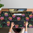 thumbnail image 4 of Long Mouse Pads for Desk,Neon Halloween Pumpkins Pattern Desk Mats on Top Of Desks, Desk Mouse Pad Extra Large with 3mm Non-Slip Base and Stitched Edge for Gaming,Office,Work,Home 47.3x23.6in, 4 of 5