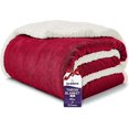 thumbnail image 1 of Beddora Luxury Flannel Sherpa Throw Blanket – 50” x 60” – Ultra-Soft & Warm – 450 GSM Plush Reversible Fleece – Cozy Winter Couch or Bed Blanket – Wine, 1 of 8
