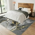 thumbnail image 3 of Grey Gold Marble Area Rugs, Abstract Modern Washable Rug, Soft Non-Slip Durable Low Pile Carpet for Living Room Bedroom Office Kitchen Entryway Hallway 3'x5', 3 of 6