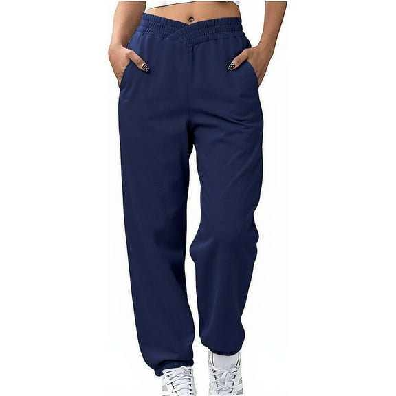 Weiqiqre Womens Sweatpants Baggy Casual Wide Leg Drawstring Athletic Fit Joggers Lounge Pants Trousers with Pockets