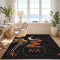 thumbnail image 3 of Design&I 4'x6' Washable Area Rug Snag-Free Skid-Resistant Medium Black Orange Mystical Night and Nature Motifs Enchanting Celestial with Gothic for Home Office, Under Desk, 3 of 7