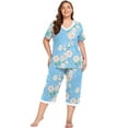 Cueply Women Plus Size Pajamas Set Short Sleeve Pjs Sleepwear Loungewear Nightwear with Pockets