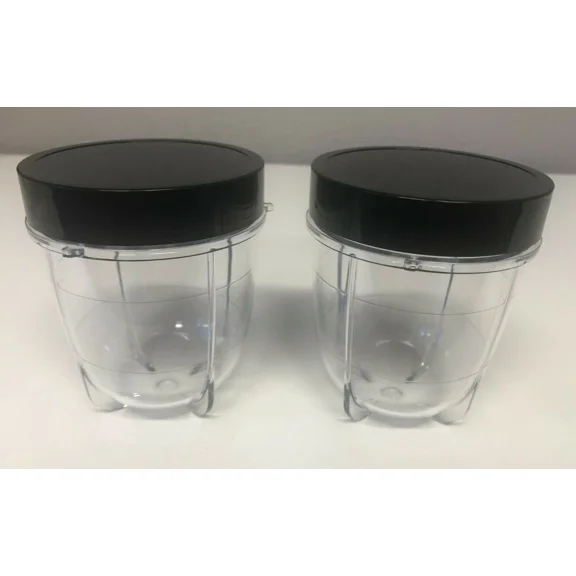 Blenpar 2 Replacement 10 Ounce Short Jar Cups & Lid Set,Compatible Magic Bullet