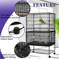 thumbnail image 4 of Superior Hub Large Bird Cage Cover, Bird Cage Seed Catcher, Adjustable Soft Nylon Mesh Net with Twinkle Moon Star, Birdcage Cover Skirt Seed Guard for Parrot Parakeet Macaw Round Square Cages (Black), 4 of 14