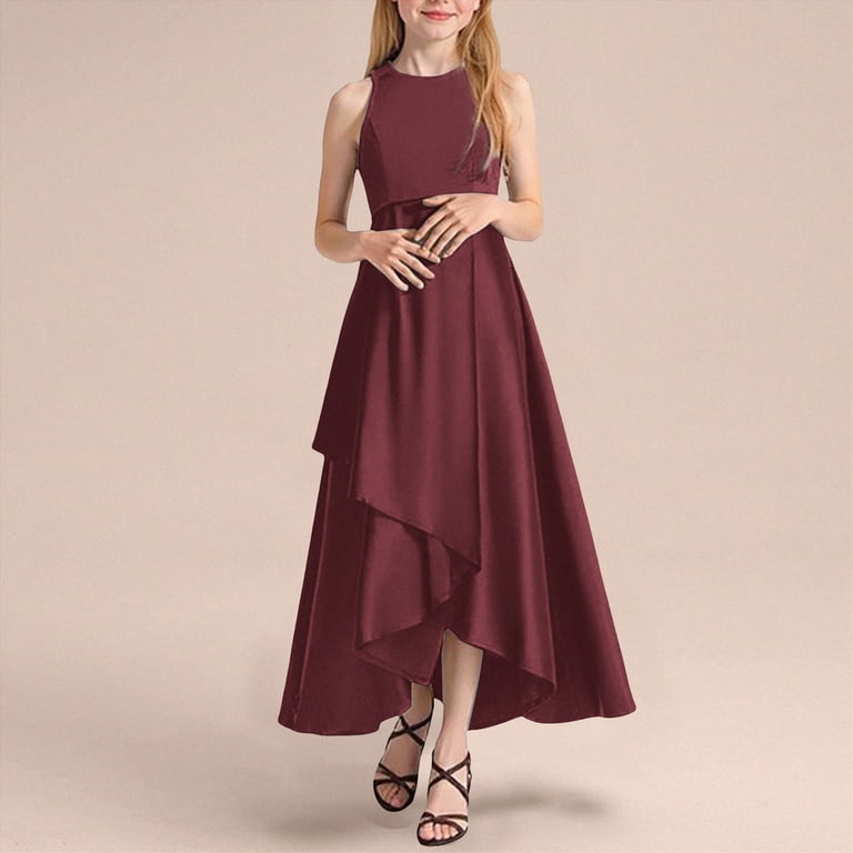 red flowy bridesmaid dress Cap Sleeve Red Lace Flowy Chiffon A-line Bridesmaid Dress