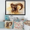 thumbnail image 3 of Designart 'Abstract Portrait of Wild Ram With Mighty Horns I' Modern Framed Art Print, 3 of 4