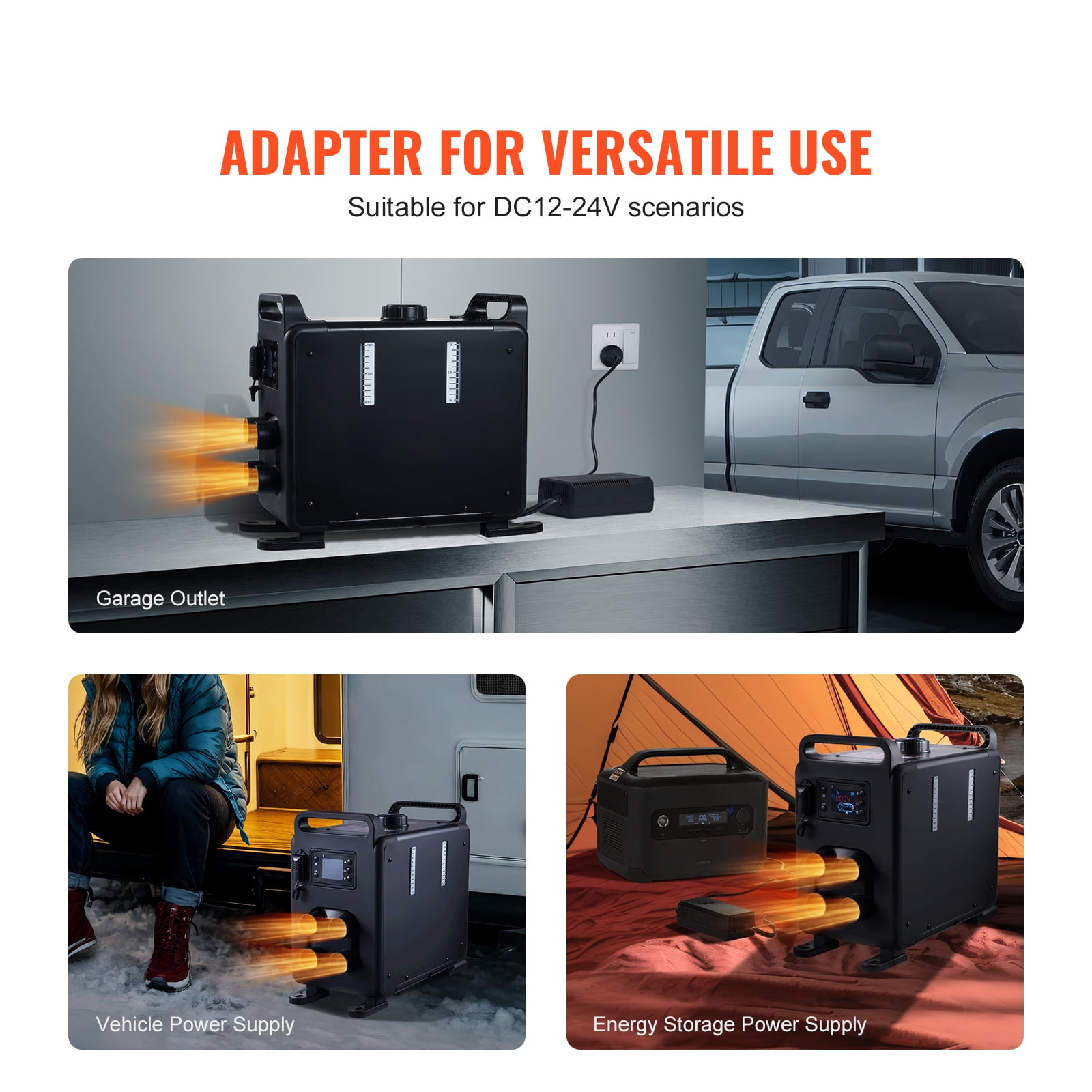 KFFKFF 8KW Diesel Furnace, Universal 12V/24V Diesel Heat System, Bluetooth App Management, Remote Access and Visual Display, CO Alert, Rapid Warming Vertical Mobile Diesel Furnace for Automobiles